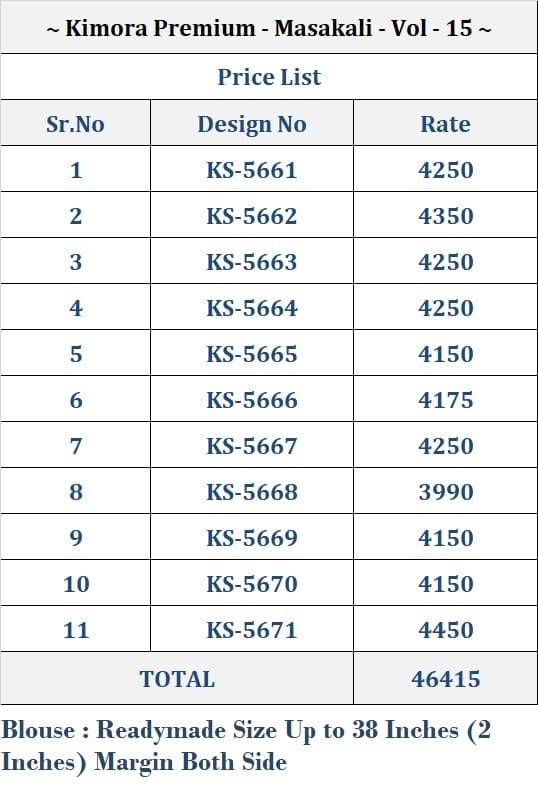 Masakali Vol-15 By Kimora 5661 to 5671 SAREES HITS BY KIMORA FASHION COLORFUL BEAUTIFUL FANCY PARTY WEAR & TRADITIONAL WEAR PURE SILK SAREES AT WHOLESALE PRICE